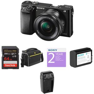Sony a6000 Cámara sin espejo con kit de lujo de lentes de 16-50 mm