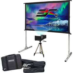 Pantallas Elite Mosicgo Lite Ultra Short Throw DLP Outdoor Proyector con pantalla de 58 "Yard Mas