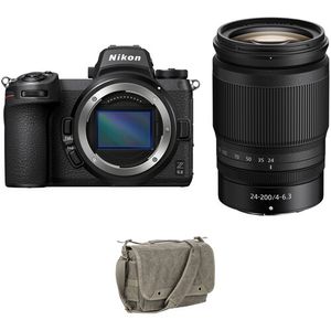 Cámara sin espejo Nikon Z6 II con lente de 24-200 mm y kit de bolsa