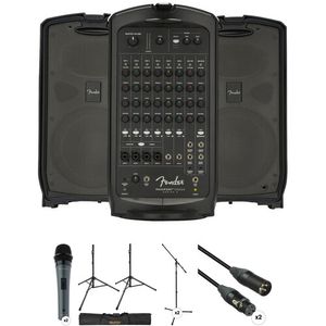 Fender Passport Venue Series 2 Kit de PA portátil con micrófonos, soportes, bolsa y cables