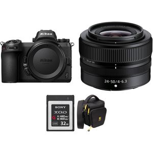 Cámara sin espejo Nikon Z7 con lente de 24-50 mm y kit de accesorios