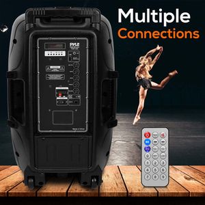 Pyle Pro PSBT125A Sistema de altavoz y micrófono PA portátil de 2 vías y 1200 W