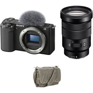 Cámara sin espejo Sony ZV-E10 con lente de 18-105 mm y kit de bolsa (negro)