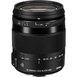 Lente contemporánea Sigma 18-200 mm f/3.5-6.3 DC Macro HSM para Sony A