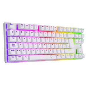 Teclado Mecanico T-Dagger T-TGK315W-RD SP BORA RGB, Blanco red switch