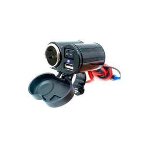 Cargador de Celular y Cigarrera para Motocicletas
