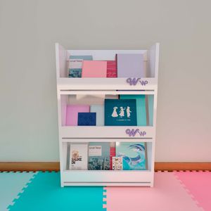 Organizador Librero Montessori Wonder Wood Muebleria de 3 Repisas Melamina Blanca