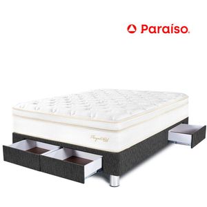 Cama Royal Cloud con cajones 2 Plazas + 2 almohadas viscoelásticas + protector