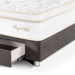 Cama Royal Cloud con cajones 2 Plazas + 2 almohadas viscoelásticas + protector
