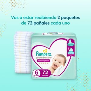 Pack Pañales para bebé PAMPERS Premium Care Talla G Megapack Paquete 144un
