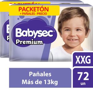 Pack BABYSEC Pañales para Bebé Premium XXG Paquete 72un x 2un