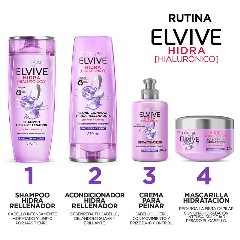 Pack Shampoo ELVIVE Dream Long Liss Frasco 370ml + Acondicionador ELVIVE  Dream Long Liss Frasco 370ml