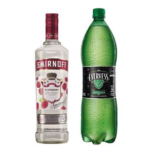 Pack SMIRNOFF Raspberry Botella 700ml + EVERVESS Ginger Ale Botella 1.5L