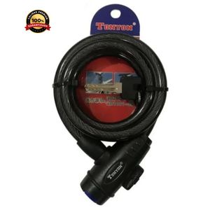 Cable Candado Bloqueo de Bicicleta Negro Moveen