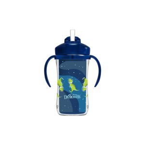 Vaso Con Cañita Y Asas Para Niño Dr Browns 10 Oz / 300 Ml Dinosaurio Azul