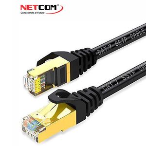 Cable de Red Cat 7 Netcom Rj45 10 Gbps 30 Metros Patch Cord Cat 7