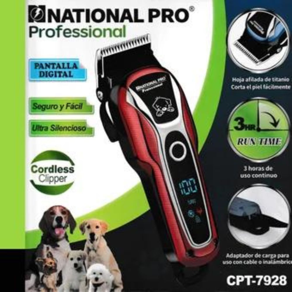 Maquina de Mascota National Pro Digital CPT 7928 Azul Real Plaza