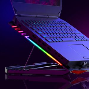 Cooler Laptop Gamer Rgb Cybercol 6 Niveles Con Base Celular Hasta 17''
