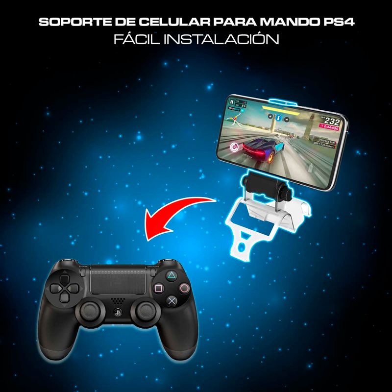 Soporte de Celular para Mando PS4 Dualshock 4 Fat/Slim/Pro - Real Plaza