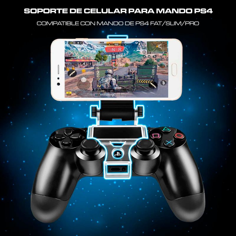 Soporte de Celular para Mando PS4 Dualshock 4 Fat/Slim/Pro - Real Plaza
