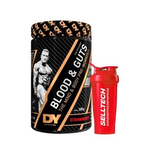Pre Entreno Blood And Guts 380Gr 40 Serv Fresa + Shaker