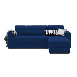 Seccional Rusia Derecho Iker Azul + 4 Cojines Decorativos