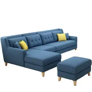 Seccional Diana Izquierdo + Banqueta Color Cobalto