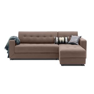 Seccional Derecho Rusia Iker Beige Oscuro + 4 Cojines Decorativos