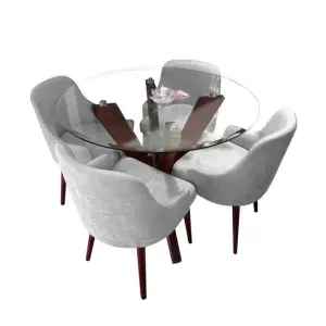 Juego de Comedor Verona 4 Sillas Color Gris Plata