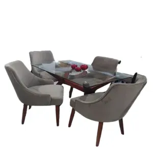 Juego de Comedor London 4 Sillas Color Beige Oscuro