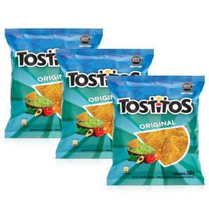 Pack Hojuelas de Maiz TOSTITOS Original Con Sal Bolsa 200g Paquete 3un