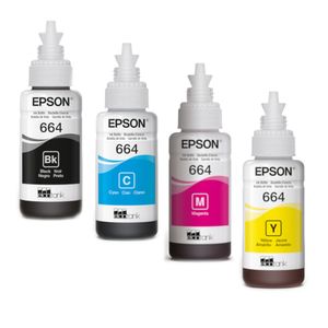 Tinta Epson T664 Pack de 4 Colores Negro Cyan Magenta Amarillo