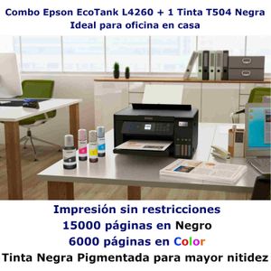 Impresora Epson L4260 + 1 Tinta Negra T504 adicional