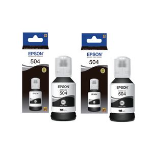 Tinta Epson T504 Pack de dos Botellas de Tinta Negra