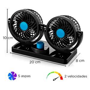 Ventilador Auto 360 Turbo Giratorio Graduable Portatil 12v