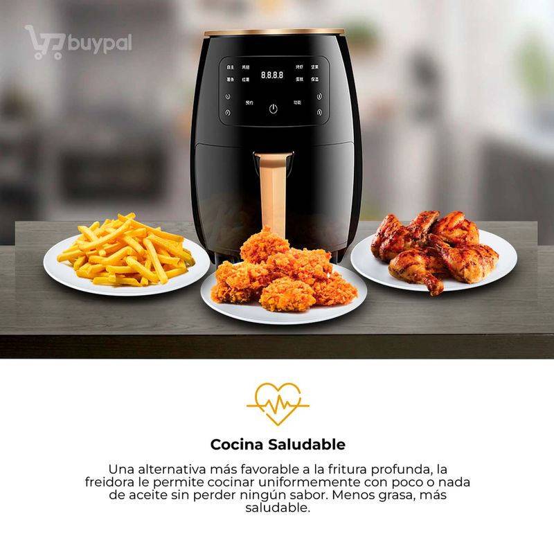 Freidora Aire Airfryer Digital 6 Litros Sin Aceite - Real Plaza