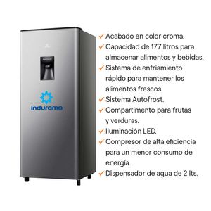 Refrigeradora Indurama RI-289D Top Freezer 177L Gris