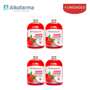 Jabón Líquido Antibacterial Alkofarma Litro Frambuesa Pack 4 Unidades
