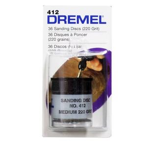 Discos de Lija Grano 220 Diametro 3/4" x 36 Unidades Dremel 412