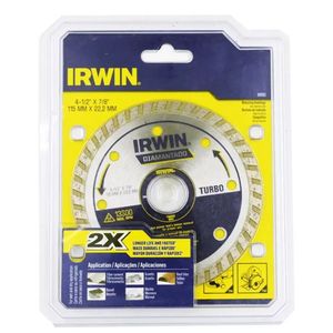 Disco Diamantado 4 1/2" Borde Continuo Turbo Irwin IW8950
