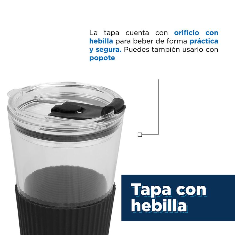 Miniso Vaso Con Tapa Y Popote Vidrio 460 ml