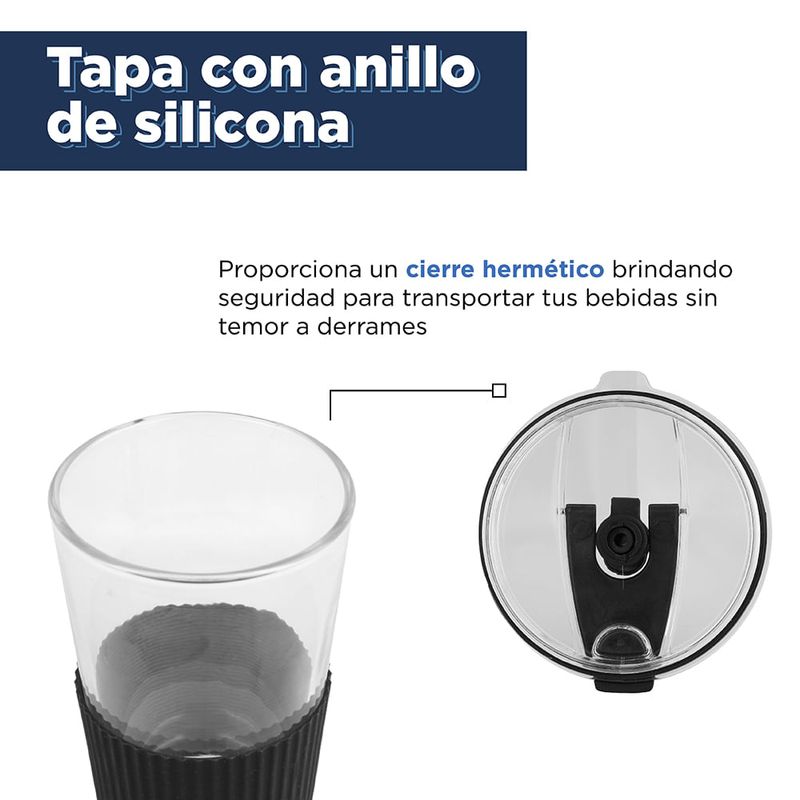 Miniso Vaso Con Tapa Y Popote Vidrio 460 ml