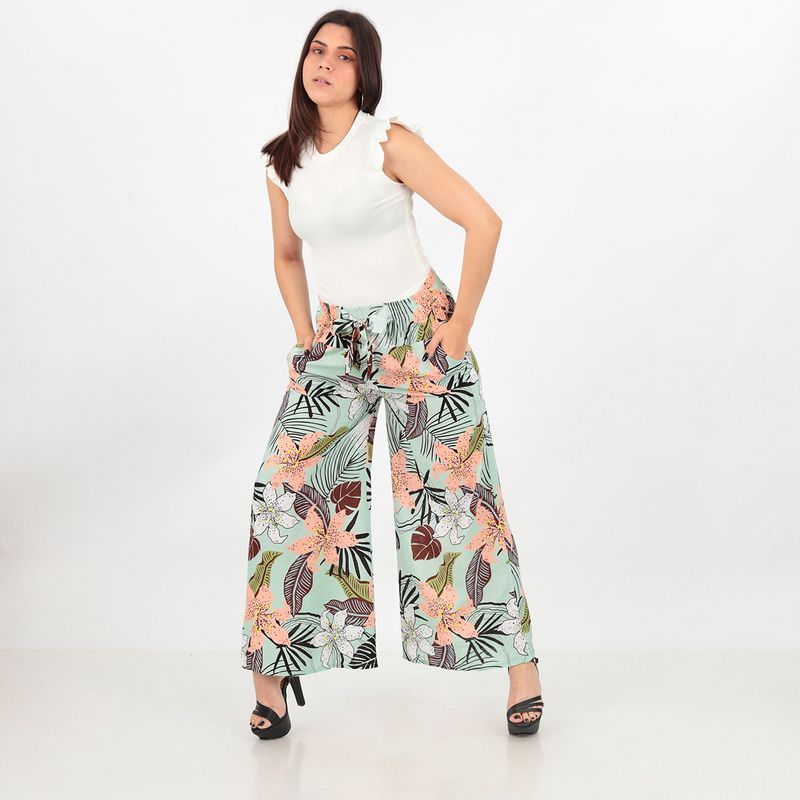 Pantalon palazzo floreado new arrivals