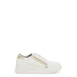Zapatilla Escolar de Cuero para Niña Par&ss MV22-1945 Blanco Dorado