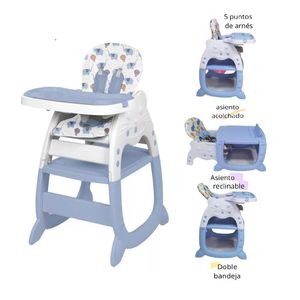 Silla de Comer Acolchonado Gato Hi Baby Azul