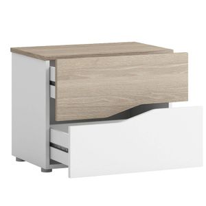 Velador Moderno Bicolor Georgina 2 Cajones