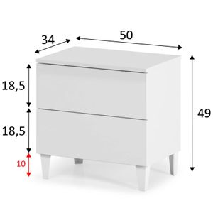 Mesa de Noche Moderna Gloria 50cm