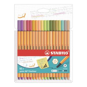 Point 88 fine pen estuche x 18 colores soft  8818-22