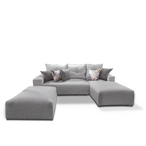 Seccional Dakota Color Gris Plata + 5 Cojines Decorativos