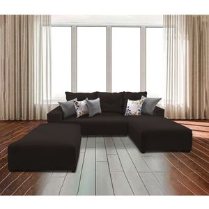 Seccional Dakota Color Chocolate + 5 Cojines Decorativos